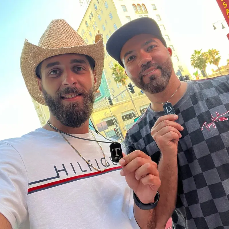 Stoere mannen ketting zwart - Titanium ID tag