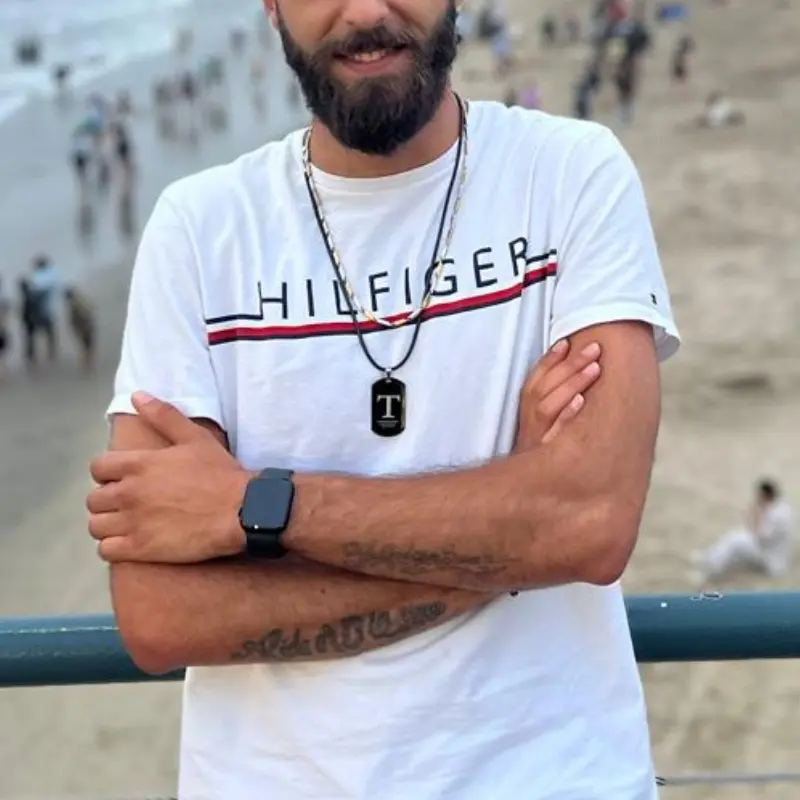 Stoere mannen ketting zwart - Titanium ID tag