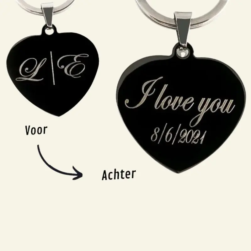 Sleutelhanger met letters Titanium