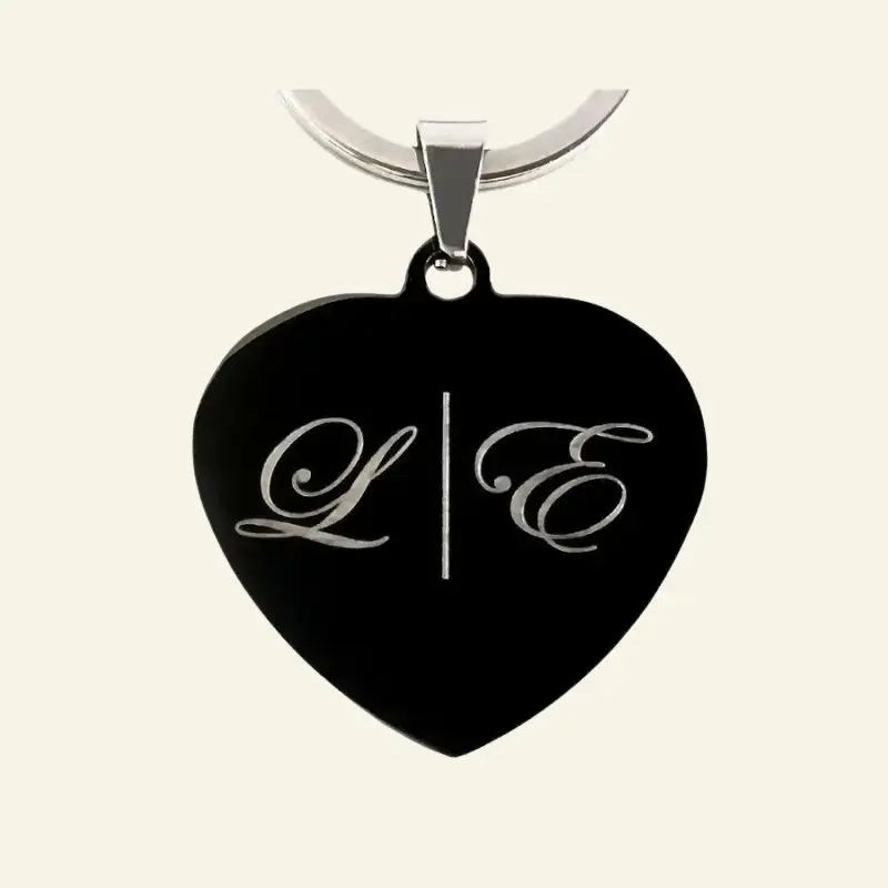 Sleutelhanger met letters Titanium